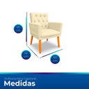 Ver imagem 6 de Poltrona Nina Captone Decorativa Suede Bege para Escritorio, Sala Salão Biselos-Decor