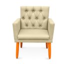 Ver imagem 5 de Poltrona Nina Captone Decorativa Suede Bege para Escritorio, Sala Salão Biselos-Decor