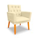 Ver imagem 1 de Poltrona Nina Captone Decorativa Suede Bege para Escritorio, Sala Salão Biselos-Decor