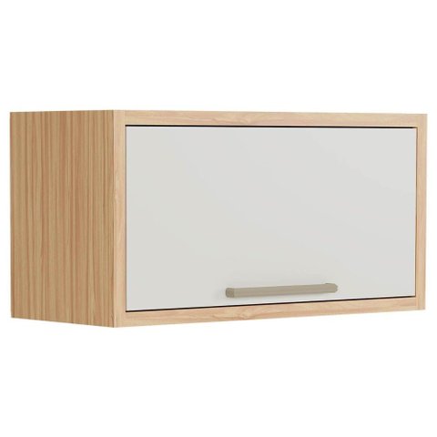 Armário Aéreo Cozinha Modulado Syrah Geladeira C/ 1 Porta Basculante 80cm Amendoa/off White -