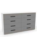 Ver imagem 2 de Cômoda 8 Gavetas 83,5x150x46 cm Valência Cinza/Branco