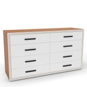 Ver imagem 2 de Cômoda 8 Gavetas 83,5x150x46 cm Valência Branco/Freijó