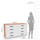 Ver imagem 3 de Cômoda 8 Gavetas 83,5x150x46 cm Valência Branco/Freijó