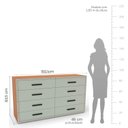 Ver imagem 3 de Cômoda 8 Gavetas 83,5x150x46 Cm Valência