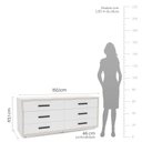 Ver imagem 3 de Cômoda 6 Gavetas 61,1x150,1x46 Cm Valência