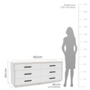 Ver imagem 3 de Cômoda 6 Gavetas 61,1x150,1x46 cm Valência Branco