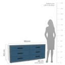 Ver imagem 3 de Cômoda para Quarto 6 Gavetas Valência Azul/Branco