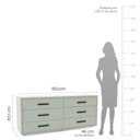 Ver imagem 3 de Cômoda 6 Gavetas 611x150,1x46 Cm Valência