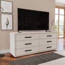Ver imagem 1 de Cômoda 6 Gavetas 611x150,1x46 cm Valência Bege/Branco/Creme