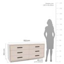Ver imagem 3 de Cômoda 6 Gavetas 611x150,1x46 cm Valência Bege/Branco/Creme