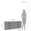 Ver imagem 3 de Cômoda 6 Gavetas 63,1x150,1x46 Cm Valência