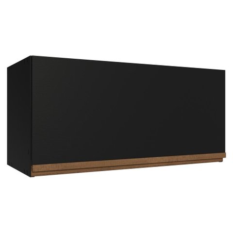 Armário Aéreo de Cozinha com 1 Porta Basculante 70 cm Preto Pieta Madesa