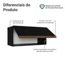 Ver imagem 3 de Armário Aéreo de Cozinha com 1 Porta Basculante 70 cm Preto Pieta Madesa