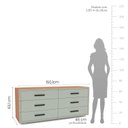 Ver imagem 3 de Cômoda 6 Gavetas Móveis 150,1cm 63,1cm 46cm Valência