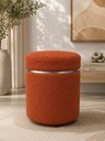 Ver imagem 1 de Puff com Cinta Superior Prata, Cor Terracota Boucle - Let Móveis