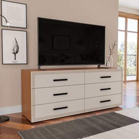 Cômoda para Quarto 6 Gavetas Valência
