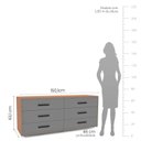 Ver imagem 3 de Cômoda 6 Gavetas Móveis 150,1cm 63,1cm 46cm Valência