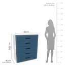 Ver imagem 3 de Cômoda 5 Gavetas Móveis 104,2cm 90cm 46cm Valência Azul/Branco