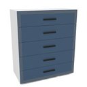 Ver imagem 2 de Cômoda 5 Gavetas Móveis 104,2cm 90cm 46cm Valência Azul/Branco