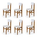 Ver imagem 1 de Kit 6 Cadeiras em Madeira Maciça Elisa para Sala de Jantar Branco