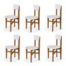 Kit 6 Cadeiras em Madeira Maciça Elisa para Sala de Jantar Branco - 1