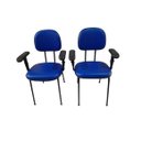 Ver imagem 1 de Kit 2 Cadeira Palito com Braço Regulável para Recepção Sala de Espera Corano Azul