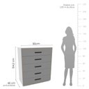 Ver imagem 3 de Cômoda 5 Gavetas Móveis 104,2cm 90cm 46cm Valência