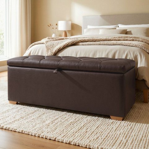 Puff Baú Cama 160cm Paris com Acento Confortável Yescasa