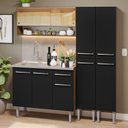 Ver imagem 1 de Armário de Cozinha Compacta 169cm com Pia Rustic/Preto Emilly Madesa 14