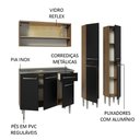 Ver imagem 5 de Armário de Cozinha Compacta 169cm com Pia Rustic/Preto Emilly Madesa 14