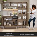 Ver imagem 6 de Armário de Cozinha Compacta 169cm com Pia Rustic/Preto Emilly Madesa 14
