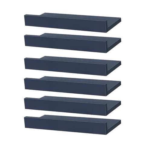 Kit 6 Prateleiras Porta Quadros 40 X 10cm Azul Suporte Invisível