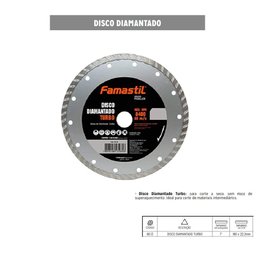 Disco de Corte Diamantado Turbo 180 X 22,2 Mm Famastil - 2
