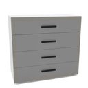 Ver imagem 2 de Cômoda para Quarto 4 Gavetas e 4 Portas Valência Cinza/Branco