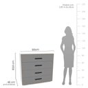 Ver imagem 3 de Cômoda para Quarto 4 Gavetas e 4 Portas Valência Cinza/Branco
