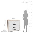 Ver imagem 3 de Cômoda 4 Gavetas Valência Branco/Freijó