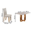 Ver imagem 3 de Mesa de Jantar 4 Lugares Afrodite com Vidro Mel/off White/veludo Pastel - Viero Móveis