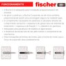 Bucha para concreto S com aba fischer - 6x30mm - Caixa com 50 buchas S6 com aba, 50 ganchos aberto - 6