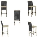 Ver imagem 5 de Mesa Bistrô e 4 Banquetas Roma Fendi Corda Estofado 7 Trama Preto