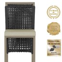 Ver imagem 3 de Mesa Bistrô e 4 Banquetas Roma Fendi Corda Estofado 7 Trama Preto