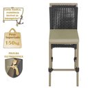Ver imagem 4 de Mesa Bistrô e 4 Banquetas Roma Fendi Corda Estofado 7 Trama Preto