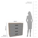 Ver imagem 3 de Cômoda 4 Gavetas Valência Cinza/Freijó