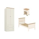 Ver imagem 2 de Conjunto Cama Solteiro Guarda-Roupa 2 Portas Mesa de Cabeceira Ananda CabeCasa MadeiraOriginals Bege