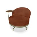 Ver imagem 4 de Poltrona Cadeira Giratória Naomi com Mesa Lateral Boucle Terracota Bz Home Decor