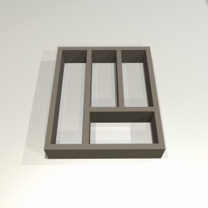 Porta Talheres Garfo Facas em Mdf Organizador Gaveta Cinza