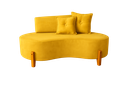 Ver imagem 1 de Sofá Orgânico Pé de Madeira Divã e Namoradeira Curvo Feijão - Amarelo