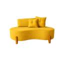 Ver imagem 1 de Sofá Orgânico Pé de Madeira Divã e Namoradeira Curvo Feijão - Amarelo