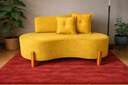Ver imagem 2 de Sofá Orgânico Pé de Madeira Divã e Namoradeira Curvo Feijão - Amarelo