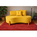 Ver imagem 2 de Sofá Orgânico Pé de Madeira Divã e Namoradeira Curvo Feijão - Amarelo