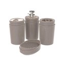 Ver imagem 1 de Kit Banheiro Stone Crippa com 4 Peças (porta Escova, Porta Sabonete Líquido, Porta Algodão e